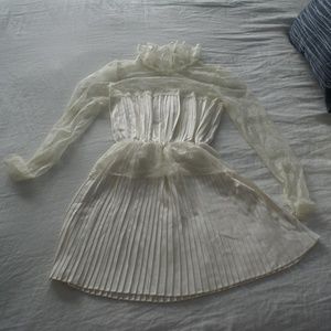 Free People vintage silk peplum lace dress